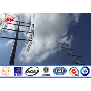 China Q345 12m 69kv Electrical Power Pole Steel Utility Poles With Cross Arm on sale