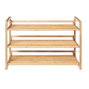 Buy cheap Rectangle Multifunctional Household Bamboo Shoe Shelf With Handles Customized Logo from wholesalers