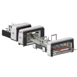 China Corrugated Carton Folder Gluer Stitcher Machine With Precise Control System on sale