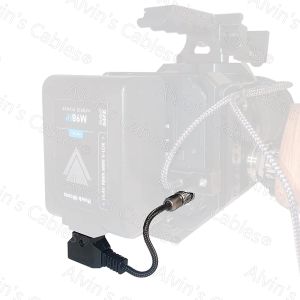Power Cable For Teradek ARRI 2-Pin-Male To Reverse D-Tap Flexible Braided Cable