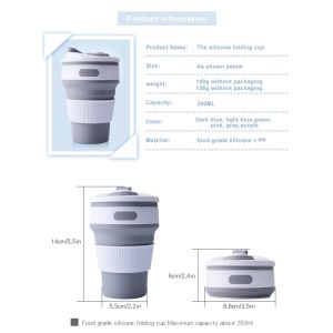 Buy cheap Microwavable Odorless 350ML Collapsible Silicone Coffee Cup from wholesalers