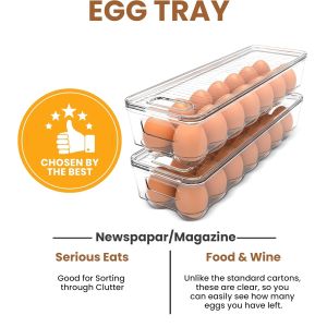 Buy cheap Home Egg Container With Lid And Handle For Refrigerator Organization- Pack Of 2 - Clear Stackable Egg Holder For Kitchen Or Pantry Organizers And from wholesalers