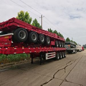 Buy cheap Tread 1840mm Load Capacity 60t-70t 40ft Flatbed Semi Trailer from wholesalers