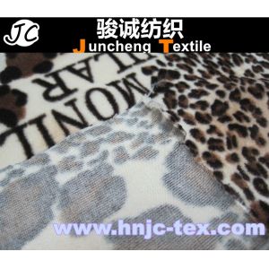 Buy cheap Leopard and letter pattern polyester and spandex blended elastic velvet/velour fabric from wholesalers