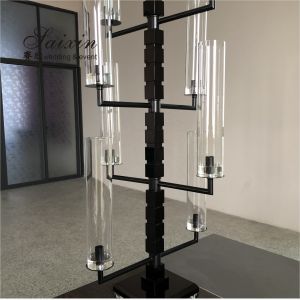 Elegant Trendy 9 Arm Crystal Candelabra for Interior Decor custom tall tube
