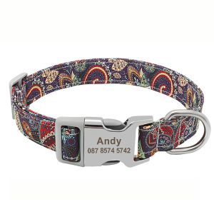 Beautiful Pattern Adjustable Nylon Collar Customized Color Pet Dog Accessories