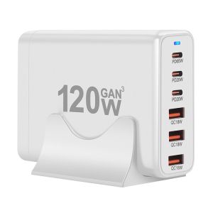 Buy cheap Basics 120W Six-Port GaN Wall Charger With 3 USB-C Ports (65W, 20W) With PD for Laptops, Tablets & Phones from wholesalers