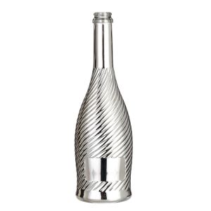 Buy cheap Custom Capacity Matte Pink Silver Gold Blue Silver Electroplated Champagne Bottle 750ml with Cap from wholesalers
