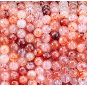 Buy cheap Healing Energy Red Fire Quartz Round Semi Precious Gemstone Beads from wholesalers