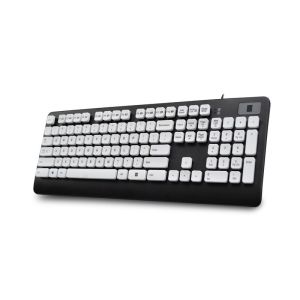 USB Plastic Keyboard With Fingerprint Reader Function Keys Multimedia Keys And