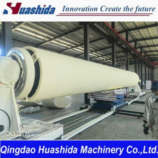 Quality PLC Control Polyurethane Foam Pre-Insulated Steel Pipe Production Line with 30-100mm Foaming Thickness and Shot Blasting Rust Removal for sale