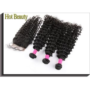 Buy cheap 14 Inch Deep Wave Brazilian Virgin Human Hair Extensions 100G from wholesalers