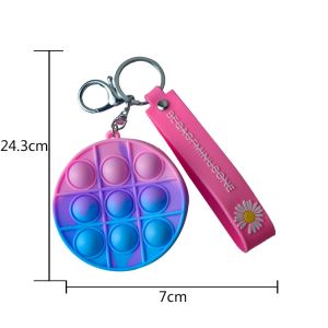 Stress Relief Silicone Coin Purse Push Pop Fidget Bag , Candy Color Fidget
