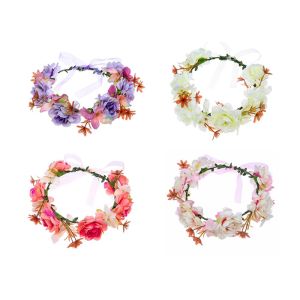 Buy cheap SEDEX Adjustable Artificial Flower Wreath Headbands For Wedding OEM product