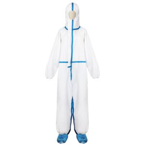 China EN 14126 Disposable Protective Suit , Hooded Disposable Coveralls on sale