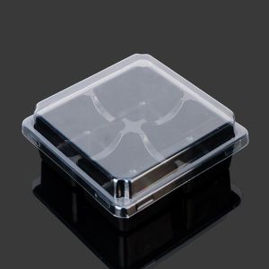 Buy cheap Black Recyclable Square 12*12*5cm Plastic Cake Tray from wholesalers