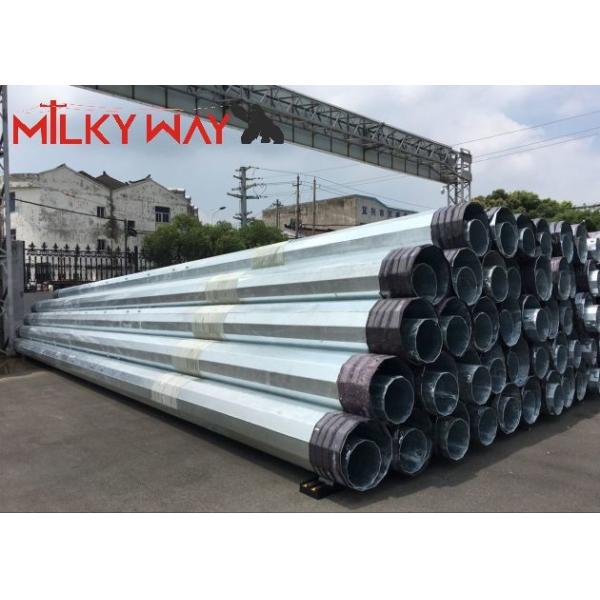 Quality 17m Galvanized Steel Power Transmission Pole 1200daN Load ASTM A123 for sale