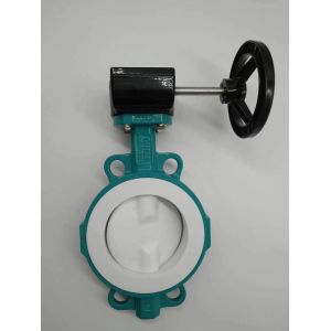 wafer style stainless steel ptfe lined split body butterfly valves