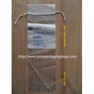 Buy cheap LDPE Clear Drawstring Plastic Bags With Perforation For Cotton Wool Pads from wholesalers