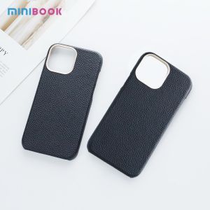Buy cheap Customize Pebble Genuine Leather Cover for iPhone 13 14 Protecting Camera Phone Case from wholesalers