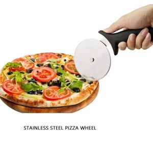 10cm Stainless Steel 430 Pizza Wheel Cutter With Pp Handle Round Plastic Cutter