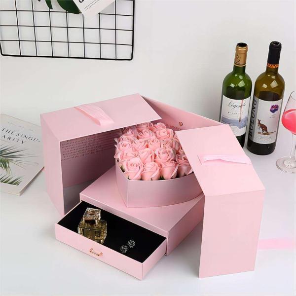 Wedding Party Industrial Square Candy Box with Handmade Double Door and Rotating Layers
