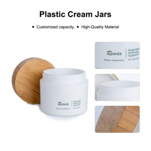 Buy cheap 50ml White Opaque Plastic Cosmetic Cream Jars With Silver Lids from wholesalers