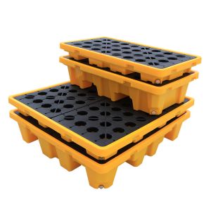 Buy cheap Low Profile Plastic Spill Pallets 4 Drum Bunded Spill Pallet from wholesalers