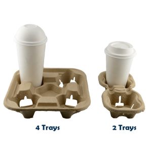 Buy cheap Biodegradable Heat Insulation 2 4 Trays Takeaway Coffee Cup Carrier from wholesalers