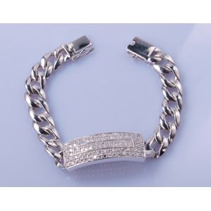 Buy cheap 13.5cm 925 Silver CZ Bracelet AAA+Grade Cubic Zirconia Pinky White from wholesalers