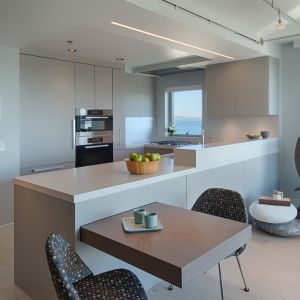 Buy cheap PVC Board Custom Kitchen Cabinet Modern Matte Grey from wholesalers