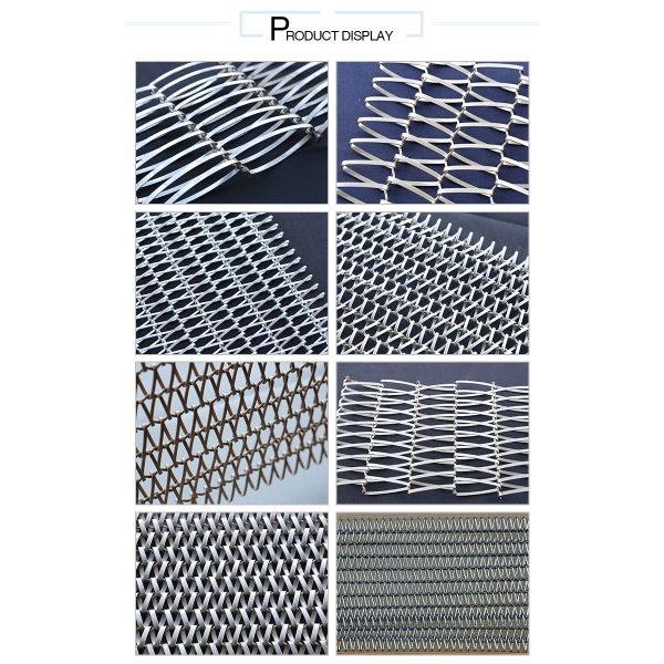 Architectural Decorative Spiral Wires Stainless Steel Chain Link Conveyor Belt Mesh