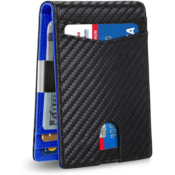 Men's RFID Carbon Fiber Credit Card Holder with Larger Capacity and Multiple Card Slots