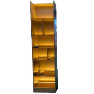 Stainless Metal Shelf Room Divider Double Sided Bookshelf Room Divider