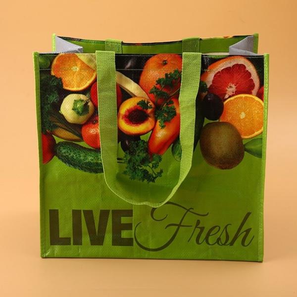 Quality Environmental Protection Non Woven Reusable Shopping Bags D Cut CMYK Printing for sale