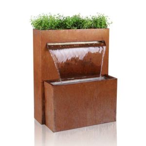 Buy cheap Outside Garden Decor Rusty Corten Steel Pool With Waterfall Herb Planter from wholesalers