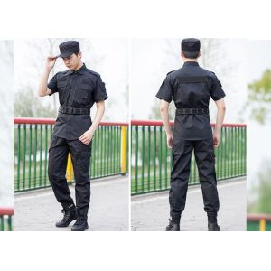 Buy cheap Polyester Cotton Cool Security Uniform Shirts Short Sleeve With Plain Dyed Technic from wholesalers