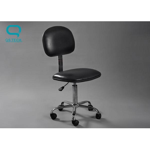 Quality PU Leather ESD Cleanroom Chairs With Plastic Armrest for sale