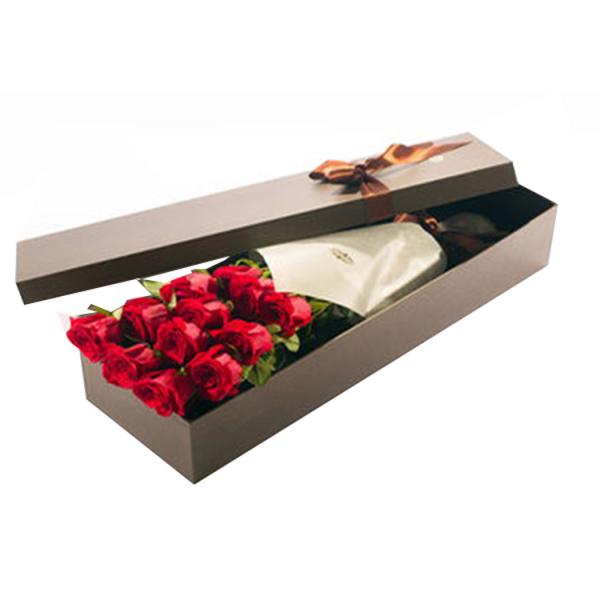 Quality bespoke lid and base flower gift box  rigid set up flower box luxury flower packaging paper box for sale