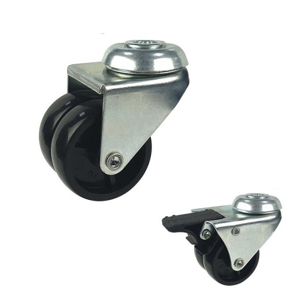 Quality Swivel Bolt Hole Head Black 2 Inch Castor Wheels Rubber Plastic for sale