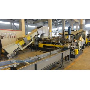 Double Stage Plastic Granulator Machine With Pulls Strip Pelletizing