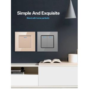 Buy cheap Wall Press Rocker Switch Tempered Glass Panel Embedded Single Control Warping Switch from wholesalers