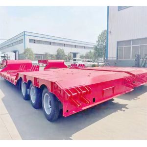 3 Axles Lowbed 100ton-120 Ton Loading 20FT/40FT Container Lowboy Flated Semi