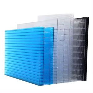 Buy cheap PC Material Blue Color 16mm Multiwall Layer Four Wall Polycarbonate Hollow Sheet for Carport Polycarbonate Four Wall Hollow s from wholesalers
