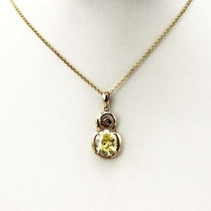 Buy cheap 18k Yellow Gold Plated  Silver Jewelry Yellow Citrine Cubic Zircon Pendant(PSJ0414) from wholesalers