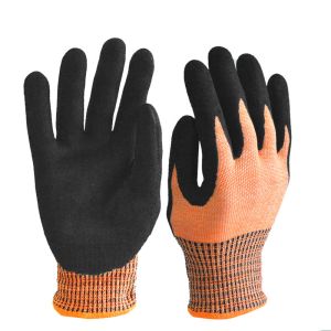 China Protective N-D138 A9 Level Anti-Cut Gloves with Touchscreen Function Black Orange on sale