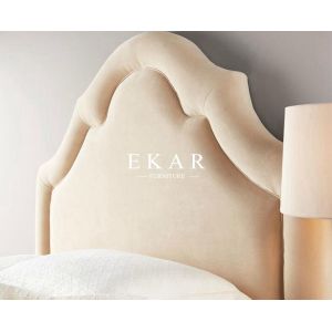 Buy cheap Blud Fabric Headboard Wooden Single Bed Double Bed Designs from wholesalers