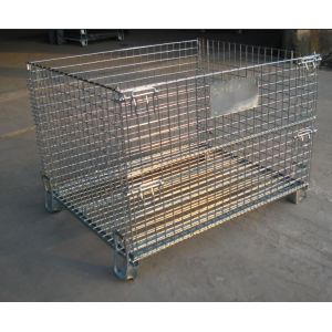 Buy cheap heavy duty storage containers / mesh pallet wire cage wire mesh container from wholesalers