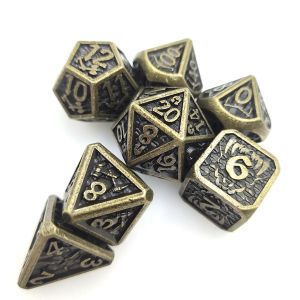 Tabletop Gaming Dice Set Polyhedral Wear Resistant Metal Mini Dice Metal
