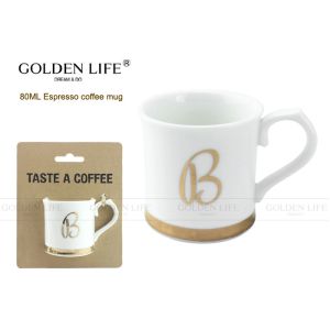 Buy cheap New Bone China Espresso cups with real gold decals from wholesalers